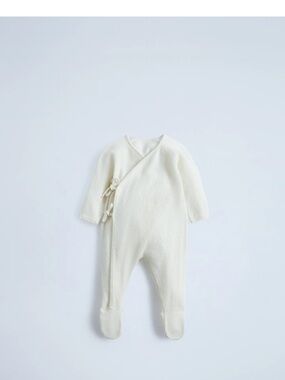 Zara cashmere kimono Footed One-Piece with Side Ties 100 percent cashmere